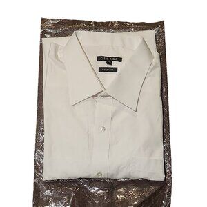 George Mens XXL long sleeve White Dress Shirt cotton blend 2xl 18.5 UK 46 Euro